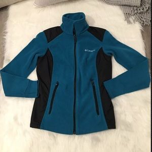 Columbia Womens Blue & Black Outdoor Fleece Jacket